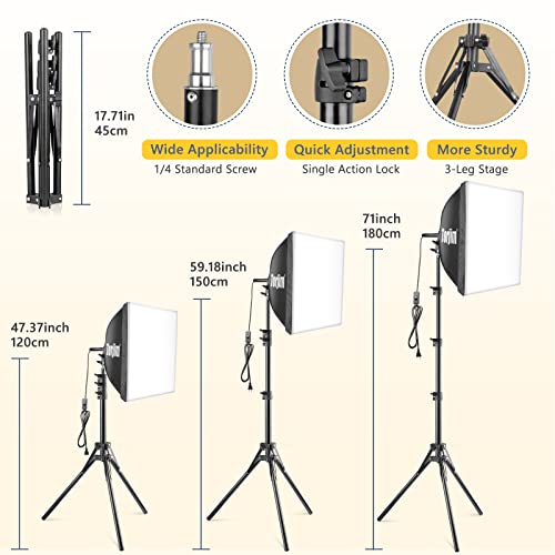 Torjim Professional Softbox Lighting Kit with LED Bulbs