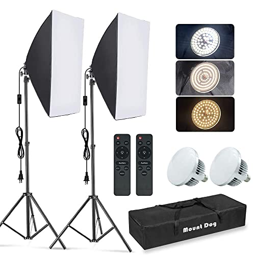 2x19.7"x27.5" Softbox Lighting Kit with 2pcs 85W LED Bulbs