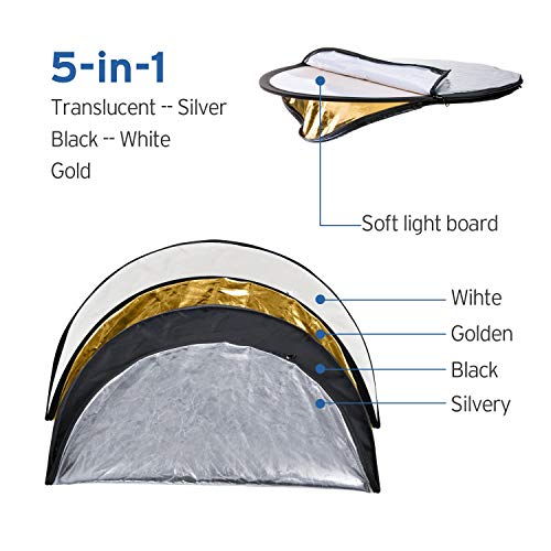 Etekcity 24" 5-in-1 Photography Reflector Kit