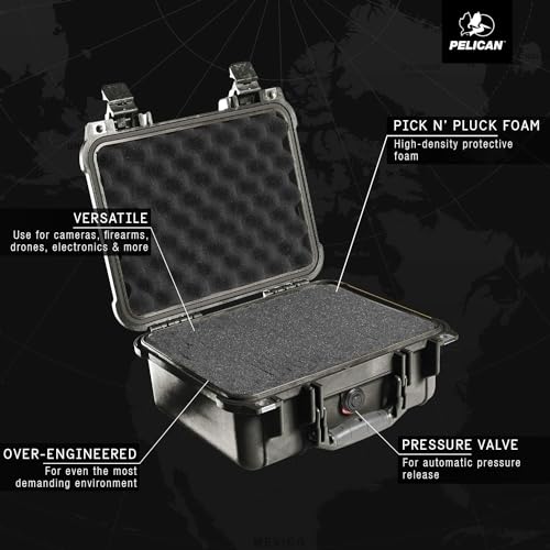 Black Pelican 1400 Case with Foam for Photography