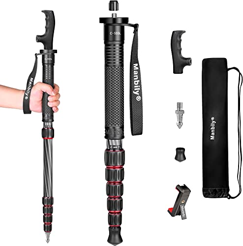 Compact Carbon Fiber Camera Monopod with Walking Stick