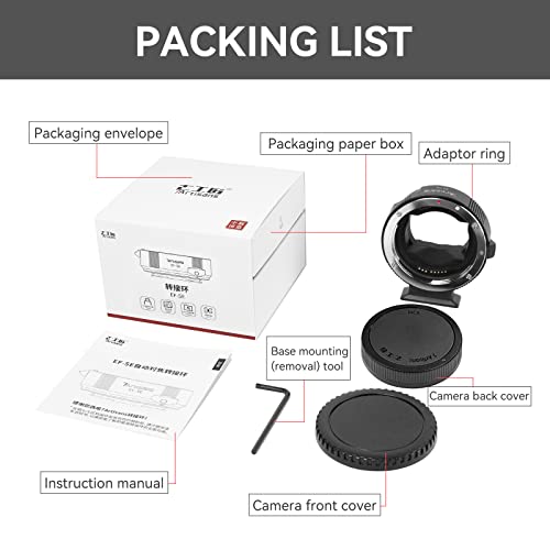 7artisans EF-SE Lens Adapter for Canon EF Lens, Sony E-Mount Cameras