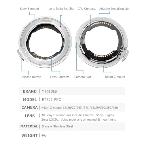 AutoFocus Lens Adapter for Nikon Z Camera Sony FE