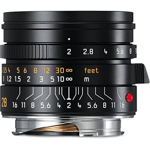 Black Leica 28mm f/2.0 Summicron-M Aspherical Camera Lens