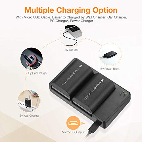 LP-E6NH Batteries Pack and Dual Charger for Canon Cameras