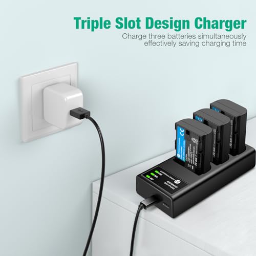 Canon EOS Camera LP-E6NH Battery 3-Pack & Charger