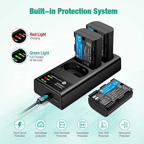 Canon EOS Camera LP-E6NH Battery 3-Pack & Charger