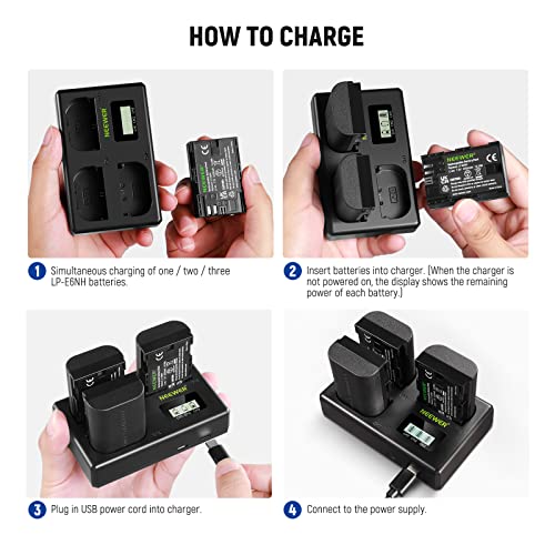 Canon LP-E6NH Battery & USB Charger Set, 3-Pack