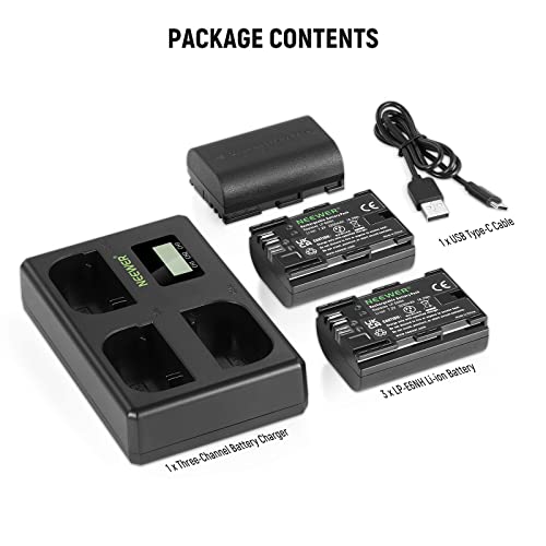 Canon LP-E6NH Battery & USB Charger Set, 3-Pack
