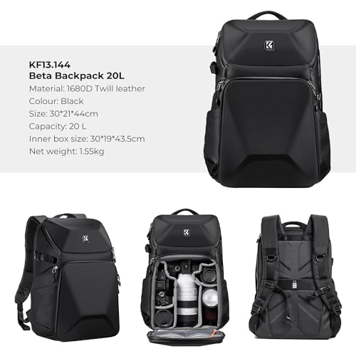 K&F Concept 20L Camera Backpack with Hardshell Case