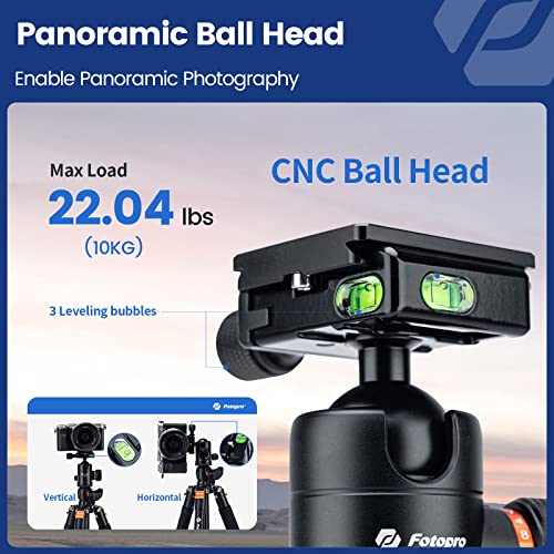 Fotopro 68" Aluminum Camera Tripod with Ball Head
