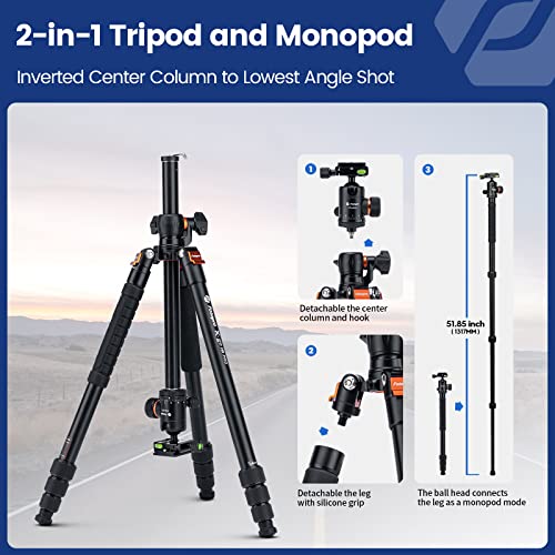 Fotopro 68" Aluminum Camera Tripod with Ball Head