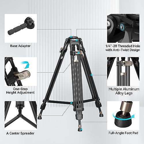 SmallRig AD-80 Heavy-Duty Tripod - 71" Video Tripod