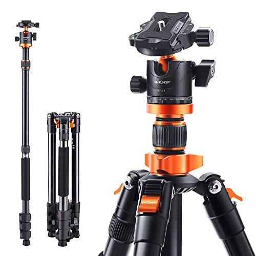 K&F Concept 62" DSLR Tripod, Aluminum Detachable Monopod