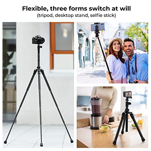 Compact 67'' Smartphone Tripod Selfie Stick with Remote