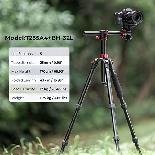 67" Camera Tripod Horizontal Aluminum Portable Monopod 12KG Load
