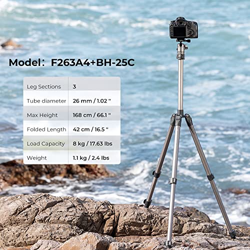 K&F Concept 66'' Camera Tripod with 8KG Load Capacity