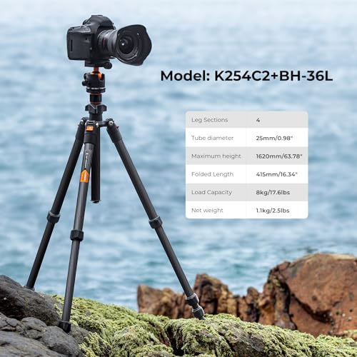 Carbon Fiber Camera Tripod for DSLR Cameras, 64