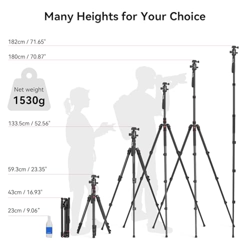 SmallRig 71" Aluminum Camera Tripod with Monopod Feature