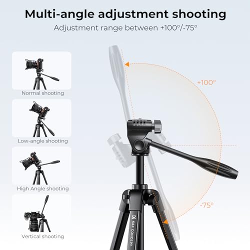 K&F CONCEPT 60'' Camera Tripod with Remote & Cellphone Holder