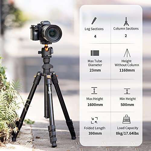 K&F Concept Travel Tripod 62.99 Inch Camera Tripod