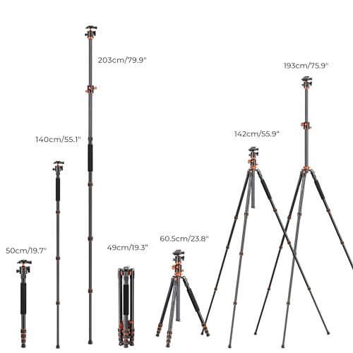 K&F Concept 74 inch Camera Tripod with Monopod