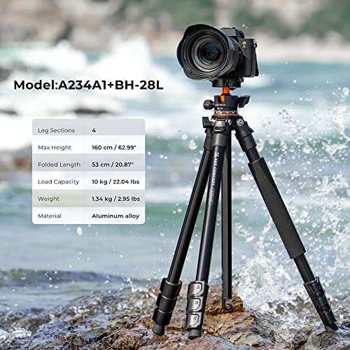 Compact 62'' Camera Tripod with Ball Head