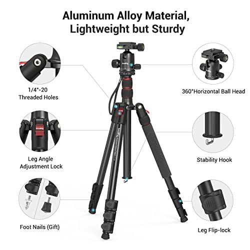 SmallRig 71" Aluminum Camera Tripod with Monopod Feature