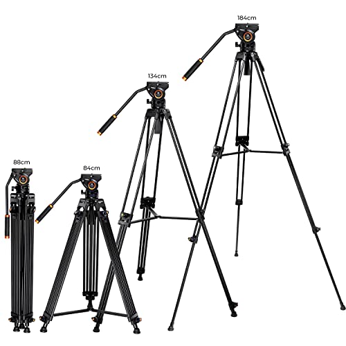 K&F Concept 72" Pro Video Tripod with Fluid Head