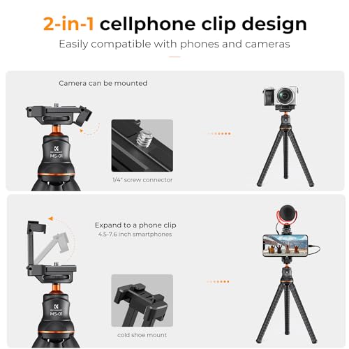 K&F Concept Flexible Mini Tripod with Bluetooth Remote