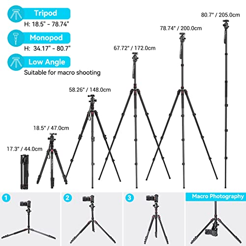 SmallRig 78" Camera Tripod with 360° Ball Head