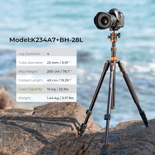 K&F 78" Camera Tripod with Ball Head (10KG)