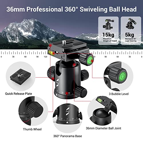 SmallRig 78" Camera Tripod with 360° Ball Head