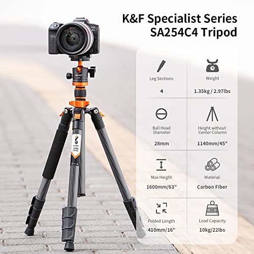 K&F Concept Carbon Fiber Camera Tripod with Monopod