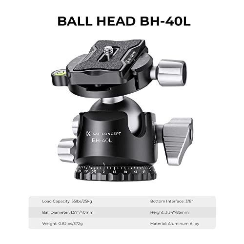 Carbon Fiber Camera Tripod with 55lbs Load Capacity