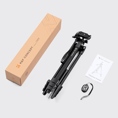 K&F CONCEPT 60'' Camera Tripod with Remote & Cellphone Holder