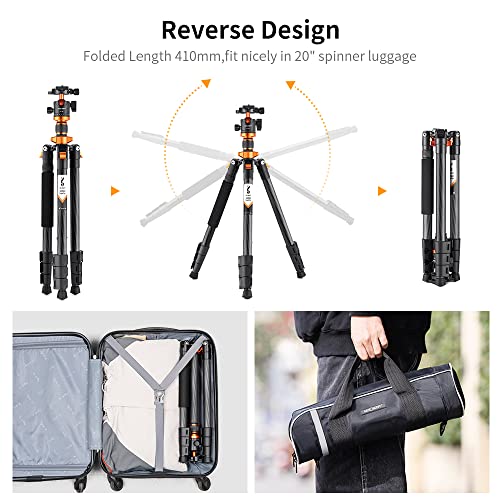 K&F Concept Carbon Fiber Camera Tripod with Monopod