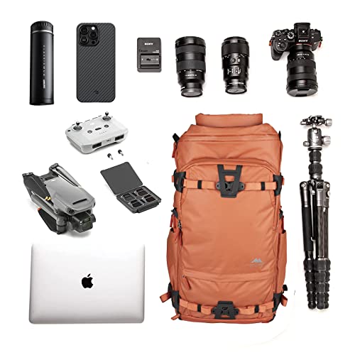 Orange Tenzing 30L Camera Backpack for Travel
