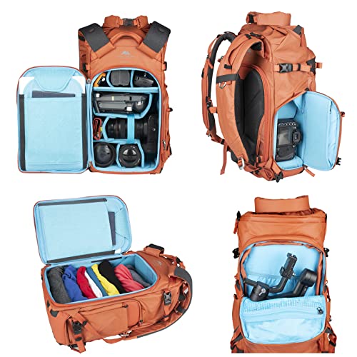 Orange Tenzing 30L Camera Backpack for Travel