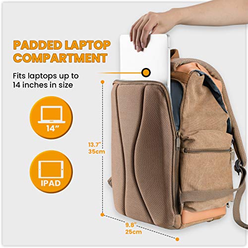 TARION Canvas Camera Backpack for Men & Women