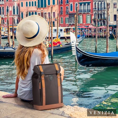 TARION Large Leather Camera Backpack - Waterproof DSLR