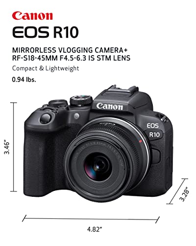Canon EOS R10 Mirrorless Vlogging Camera Bundle