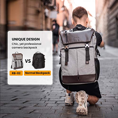 Waterproof TARION Camera Backpack with Laptop Compartment & Rain Cover