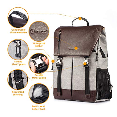 Waterproof TARION Camera Backpack with Laptop Compartment & Rain Cover