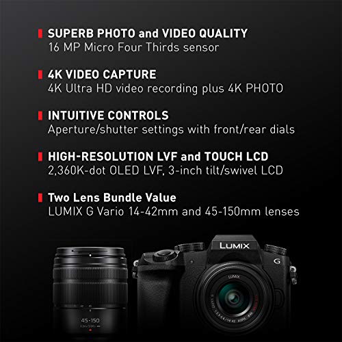 Panasonic Lumix G7 4K Camera Bundle with Lenses