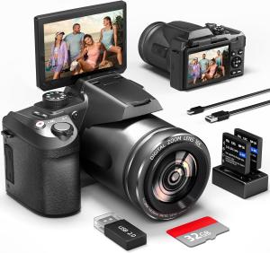 33MP 4K DSLR Camera with Lenses