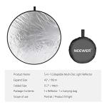 NEEWER 43 Inch/110 Centimeter Light Reflector Diffuser 5 in 1 Collapsible Multi Disc with Bag - Translucent, Silver, Gold, White, and Black for Studio Photography Lighting Outdoor