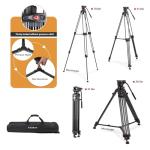 RAUBAY Professional Video Camera Tripod with Fluid Head