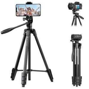 K&F CONCEPT 60'' Camera Tripod with Remote & Cellphone Holder