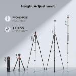 K&F 78" Camera Tripod with Ball Head (10KG)